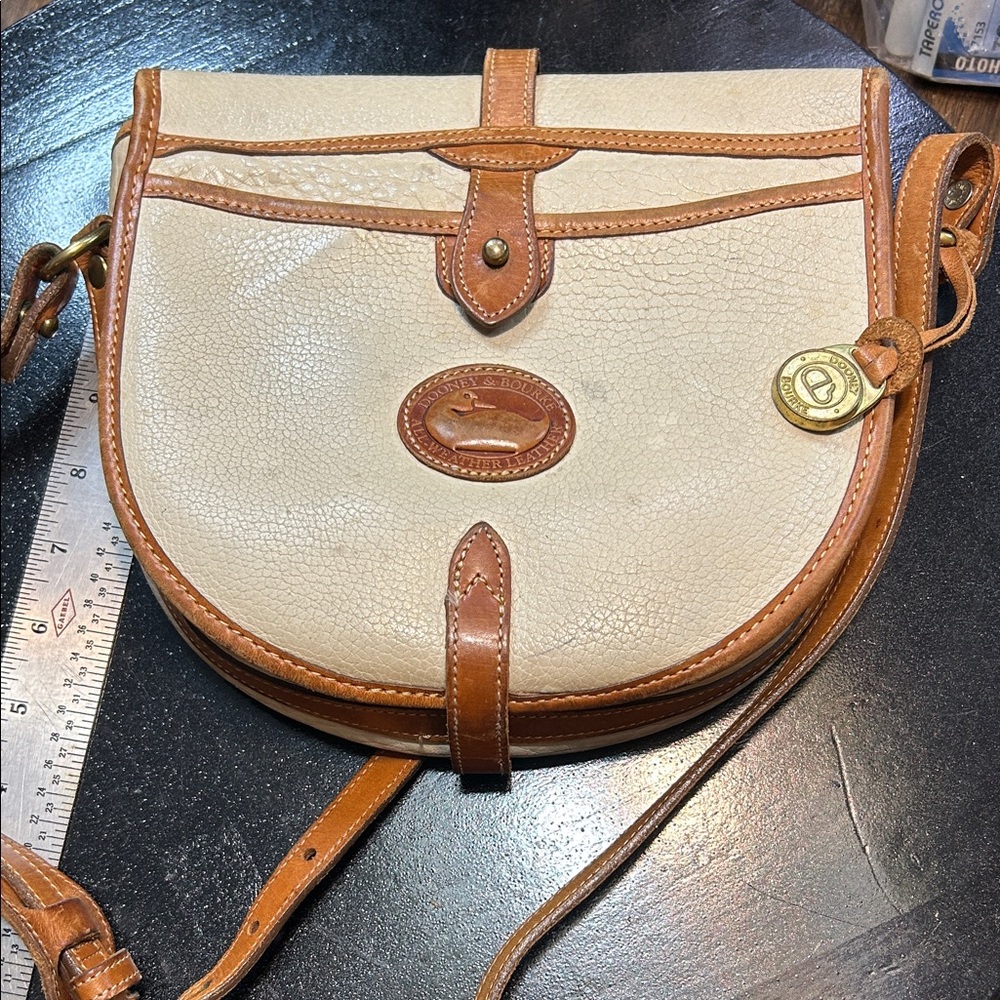 Dooney & Bourke Cream and Tan Crossbody Bag
